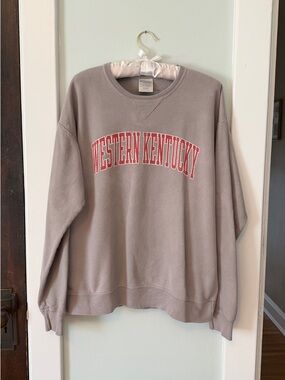 WKU Western Kentucky University Gray Crewneck Sweatshirt with Red Lettering